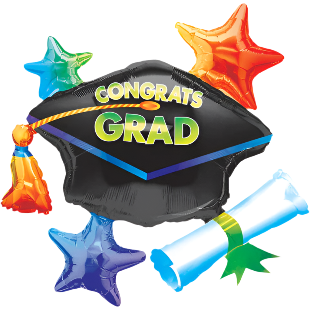 Anagram 31” Congrats Grad Cap With Stars (FLAT)